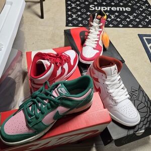 Nike Sneakers - Teal, Pink, Red, and White